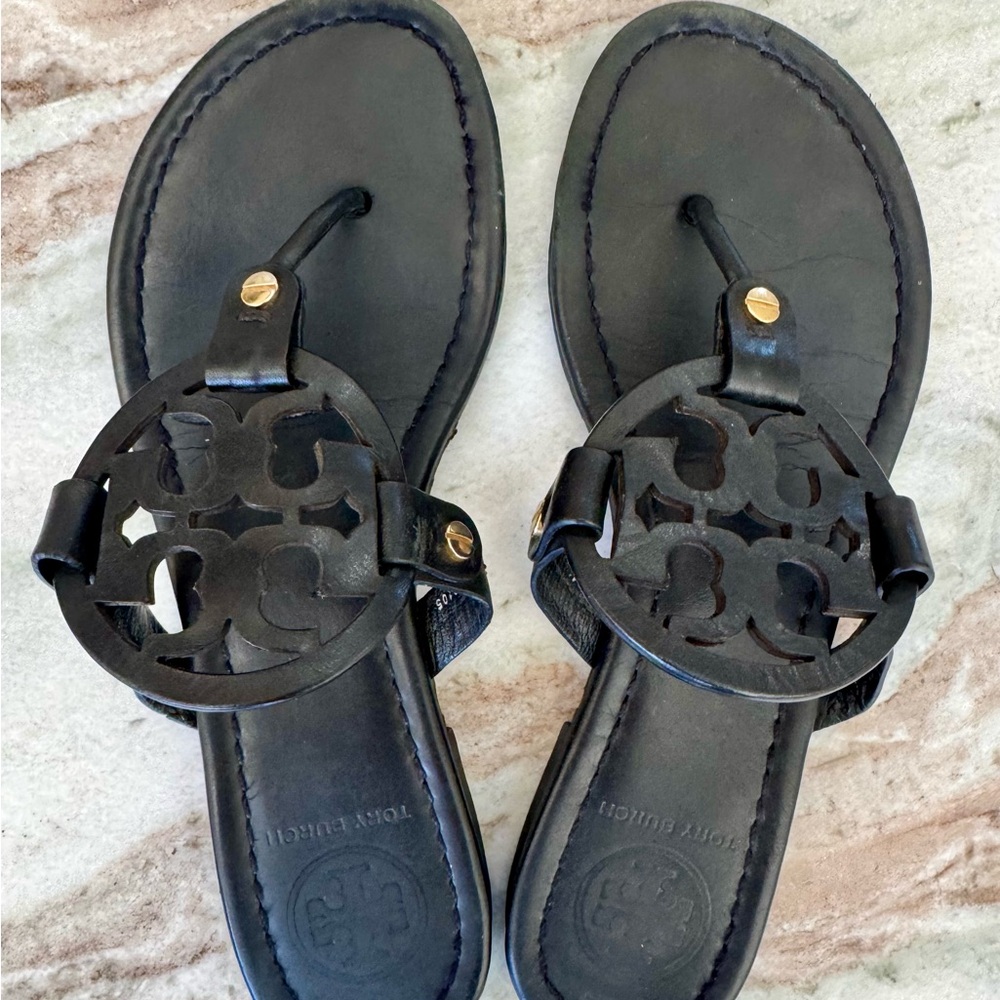 Tory Burch Black Leather Sandals